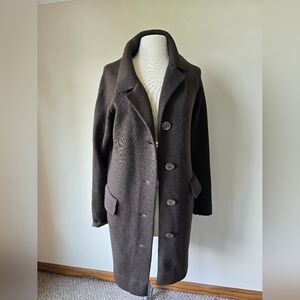 Vintage Saks Fifth Avenue Brown 100% Virgin Merino Wool Cardigan  Womens Sz 10.